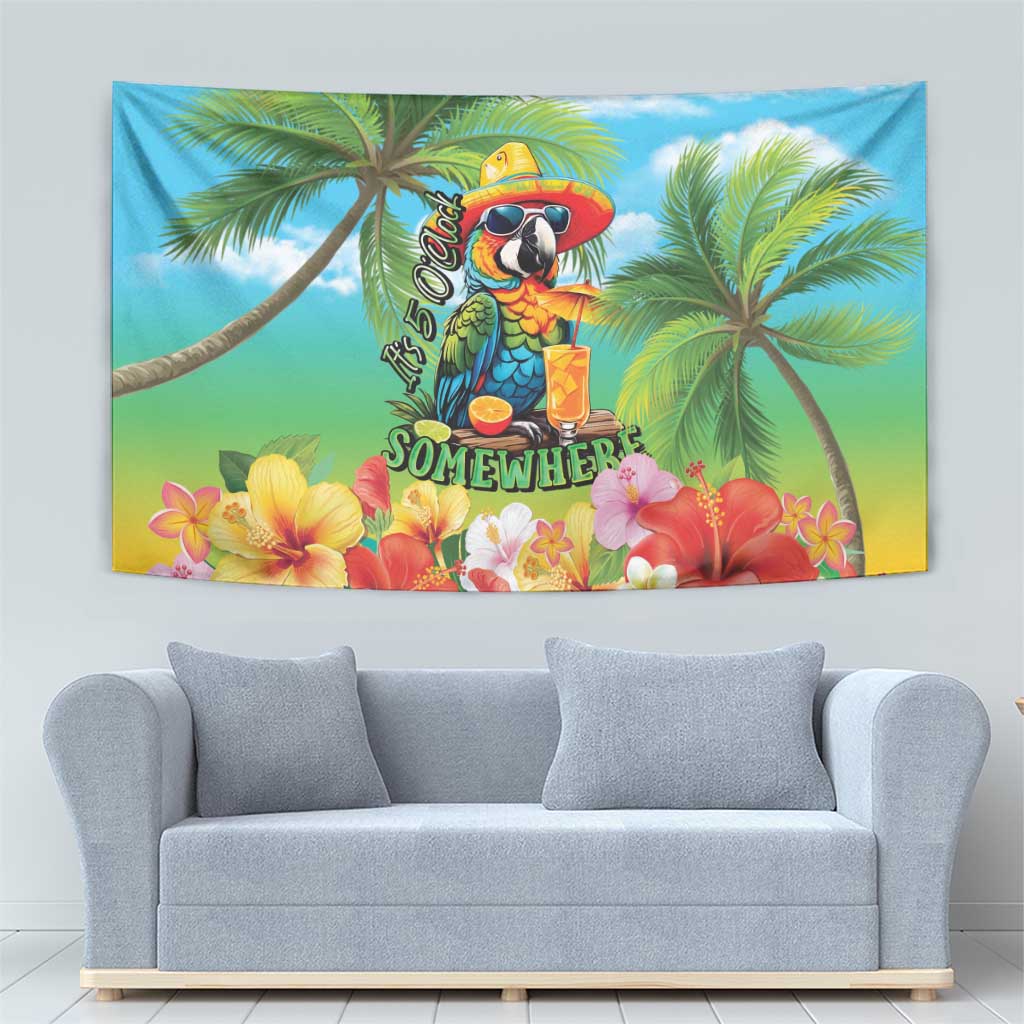 Always 5 O'clock Tapestry Hawaiian Tropical Parrot - Polynesian Pride