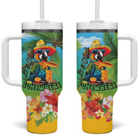 Always 5 O'clock Tumbler With Handle Hawaiian Tropical Parrot - Polynesian Pride