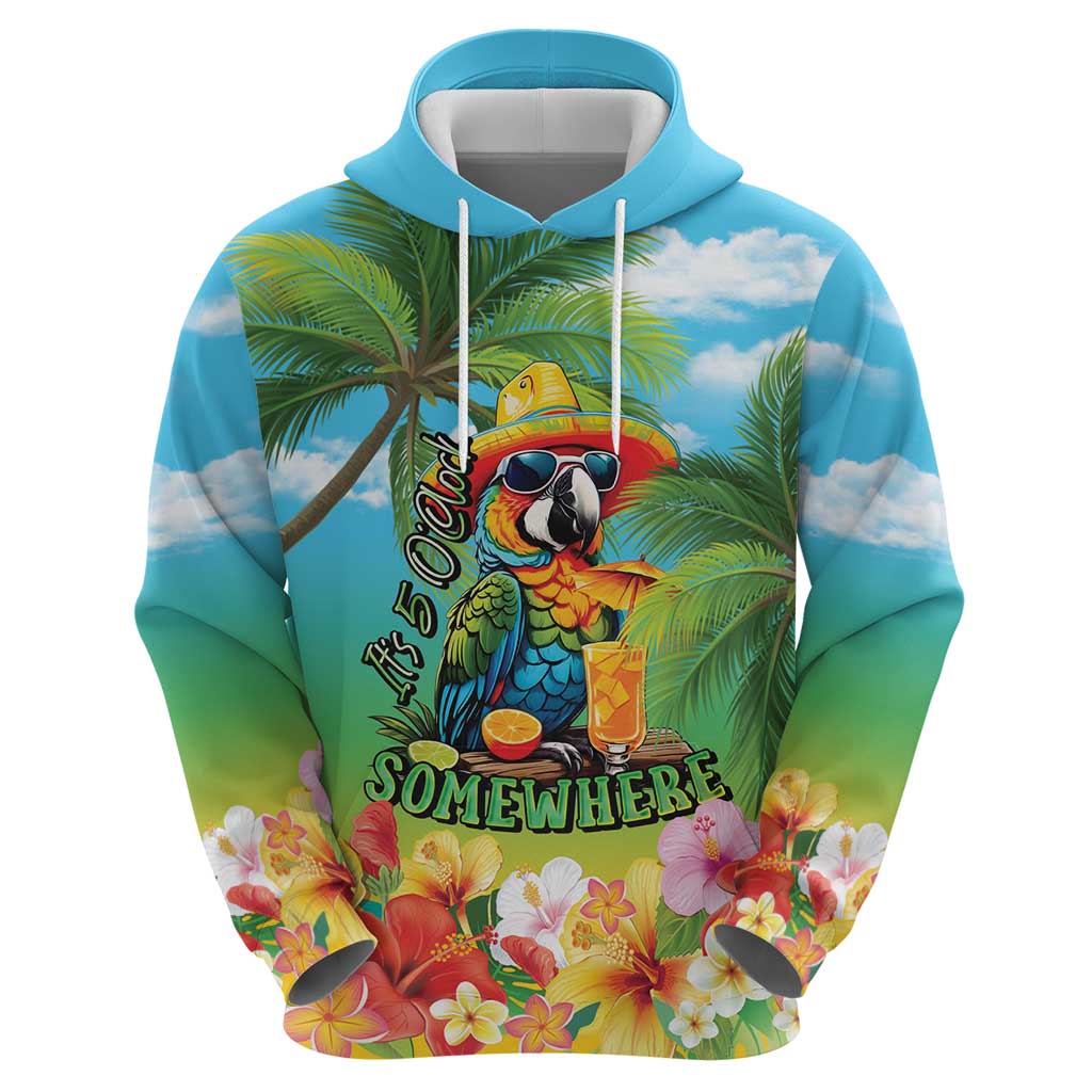 Always 5 O'clock Zip Hoodie Hawaiian Tropical Parrot - Polynesian Pride