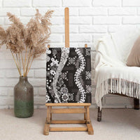 Hawaii Puakenikeni and Maile Lei Canvas Wall Art Black Japanese Wave Style LT9 - Polynesian Pride