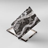 Hawaii Puakenikeni and Maile Lei Canvas Wall Art Black Japanese Wave Style LT9 With Frame Black - Polynesian Pride