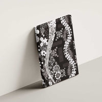 Hawaii Puakenikeni and Maile Lei Canvas Wall Art Black Japanese Wave Style LT9 - Polynesian Pride