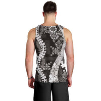Hawaii Puakenikeni and Maile Lei Men Tank Top Black Japanese Wave Style LT9 - Polynesian Pride