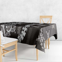 Hawaii Puakenikeni and Maile Lei Tablecloth Black Japanese Wave Style LT9 - Polynesian Pride