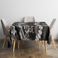 Hawaii Puakenikeni and Maile Lei Tablecloth Black Japanese Wave Style LT9 - Polynesian Pride