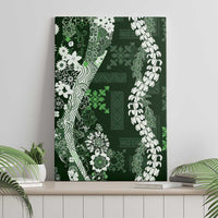 Hawaii Puakenikeni and Maile Lei Canvas Wall Art Green Japanese Wave Style LT9 - Polynesian Pride