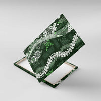 Hawaii Puakenikeni and Maile Lei Canvas Wall Art Green Japanese Wave Style LT9 With Frame Green - Polynesian Pride