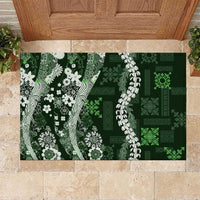 Hawaii Puakenikeni and Maile Lei Rubber Doormat Green Japanese Wave Style LT9 Green - Polynesian Pride