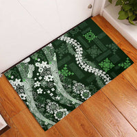 Hawaii Puakenikeni and Maile Lei Rubber Doormat Green Japanese Wave Style LT9 - Polynesian Pride