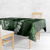 Hawaii Puakenikeni and Maile Lei Tablecloth Green Japanese Wave Style LT9 - Polynesian Pride