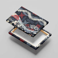 Hawaii Puakenikeni and Maile Lei Canvas Wall Art Navy Blue Japanese Wave Style LT9 - Polynesian Pride