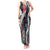 Hawaii Puakenikeni and Maile Lei Tank Maxi Dress Navy Blue Japanese Wave Style - Polynesian Pride