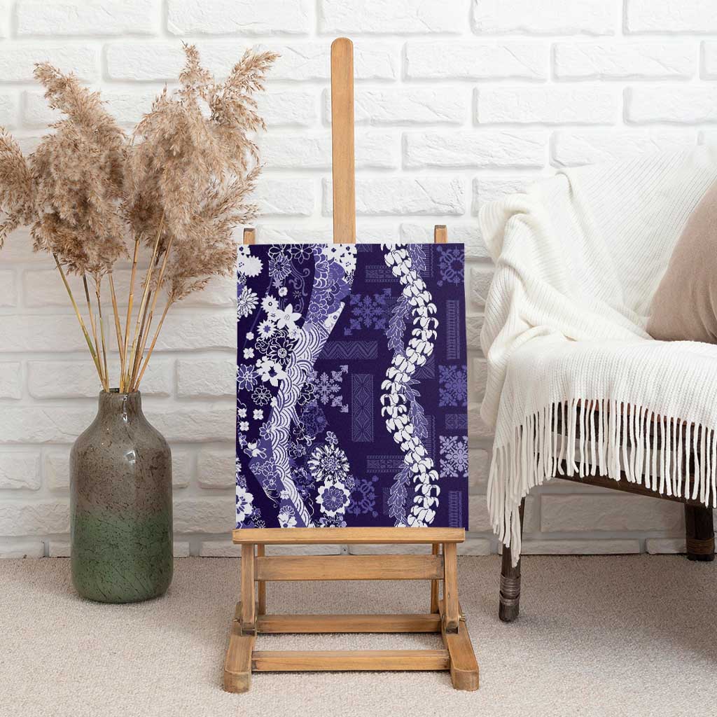 Hawaii Puakenikeni and Maile Lei Canvas Wall Art Purple Japanese Wave Style LT9 - Polynesian Pride