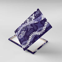 Hawaii Puakenikeni and Maile Lei Canvas Wall Art Purple Japanese Wave Style LT9 With Frame Purple - Polynesian Pride