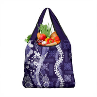 Hawaii Puakenikeni and Maile Lei Grocery Bag Purple Japanese Wave Style LT9 1-pack One Size Purple - Polynesian Pride