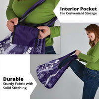 Hawaii Puakenikeni and Maile Lei Grocery Bag Purple Japanese Wave Style LT9 - Polynesian Pride