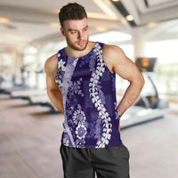 Hawaii Puakenikeni and Maile Lei Men Tank Top Purple Japanese Wave Style LT9 Purple - Polynesian Pride
