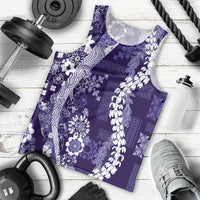 Hawaii Puakenikeni and Maile Lei Men Tank Top Purple Japanese Wave Style LT9 - Polynesian Pride