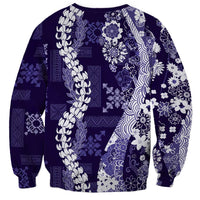 Hawaii Puakenikeni and Maile Lei Sweatshirt Purple Japanese Wave Style LT9 - Polynesian Pride