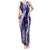 Hawaii Puakenikeni and Maile Lei Tank Maxi Dress Purple Japanese Wave Style - Polynesian Pride