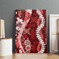 Hawaii Puakenikeni and Maile Lei Canvas Wall Art Red Japanese Wave Style LT9 - Polynesian Pride