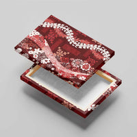 Hawaii Puakenikeni and Maile Lei Canvas Wall Art Red Japanese Wave Style LT9 - Polynesian Pride