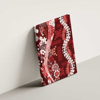 Hawaii Puakenikeni and Maile Lei Canvas Wall Art Red Japanese Wave Style LT9 - Polynesian Pride