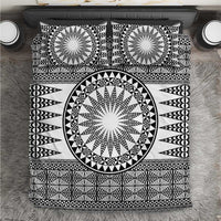 All White Tonga Malo e lelei Bedding Set Vintage Ngatu Tribal Pattern - Polynesian Pride