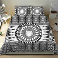 All White Tonga Malo e lelei Bedding Set Vintage Ngatu Tribal Pattern - Polynesian Pride