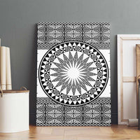 All White Tonga Malo e lelei Canvas Wall Art Vintage Ngatu Tribal Pattern - Polynesian Pride