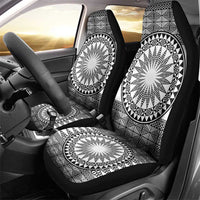All White Tonga Malo e lelei Car Seat Cover Vintage Ngatu Tribal Pattern - Polynesian Pride