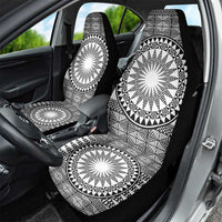 All White Tonga Malo e lelei Car Seat Cover Vintage Ngatu Tribal Pattern - Polynesian Pride