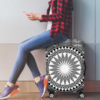 All White Tonga Malo e lelei Luggage Cover Vintage Ngatu Tribal Pattern - Polynesian Pride