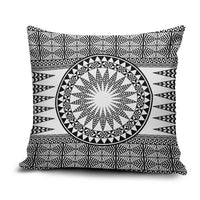 All White Tonga Malo e lelei Pillow Cover Vintage Ngatu Tribal Pattern - Polynesian Pride