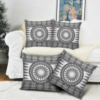 All White Tonga Malo e lelei Pillow Cover Vintage Ngatu Tribal Pattern - Polynesian Pride