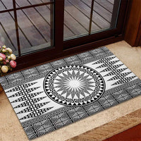 All White Tonga Malo e lelei Rubber Doormat Vintage Ngatu Tribal Pattern - Polynesian Pride