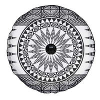 All White Tonga Malo e lelei Spare Tire Cover Vintage Ngatu Tribal Pattern - Polynesian Pride