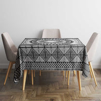 All White Tonga Malo e lelei Tablecloth Vintage Ngatu Tribal Pattern - Polynesian Pride
