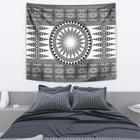 All White Tonga Malo e lelei Tapestry Vintage Ngatu Tribal Pattern - Polynesian Pride