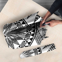 All White Tonga Malo e lelei Umbrella Vintage Ngatu Tribal Pattern - Polynesian Pride