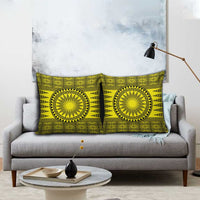 All Yellow Tonga Malo e lelei Pillow Cover Vintage Ngatu Tribal Pattern - Polynesian Pride