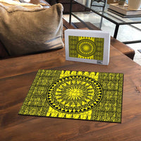 All Yellow Tonga Malo e lelei Puzzle Vintage Ngatu Tribal Pattern - Polynesian Pride
