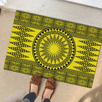 All Yellow Tonga Malo e lelei Rubber Doormat Vintage Ngatu Tribal Pattern - Polynesian Pride