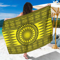 All Yellow Tonga Malo e lelei Sarong Vintage Ngatu Tribal Pattern - Polynesian Pride
