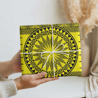 All Yellow Tonga Malo e lelei Wrapping Paper Vintage Ngatu Tribal Pattern - Polynesian Pride