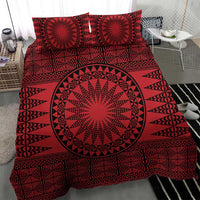 All Red Tonga Malo e lelei Bedding Set Vintage Ngatu Tribal Pattern - Polynesian Pride