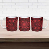 All Red Tonga Malo e lelei Ceramic Mug Vintage Ngatu Tribal Pattern - Polynesian Pride