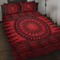 All Red Tonga Malo e lelei Quilt Bed Set Vintage Ngatu Tribal Pattern - Polynesian Pride