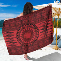 All Red Tonga Malo e lelei Sarong Vintage Ngatu Tribal Pattern - Polynesian Pride