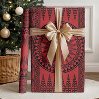 All Red Tonga Malo e lelei Wrapping Paper Vintage Ngatu Tribal Pattern - Polynesian Pride